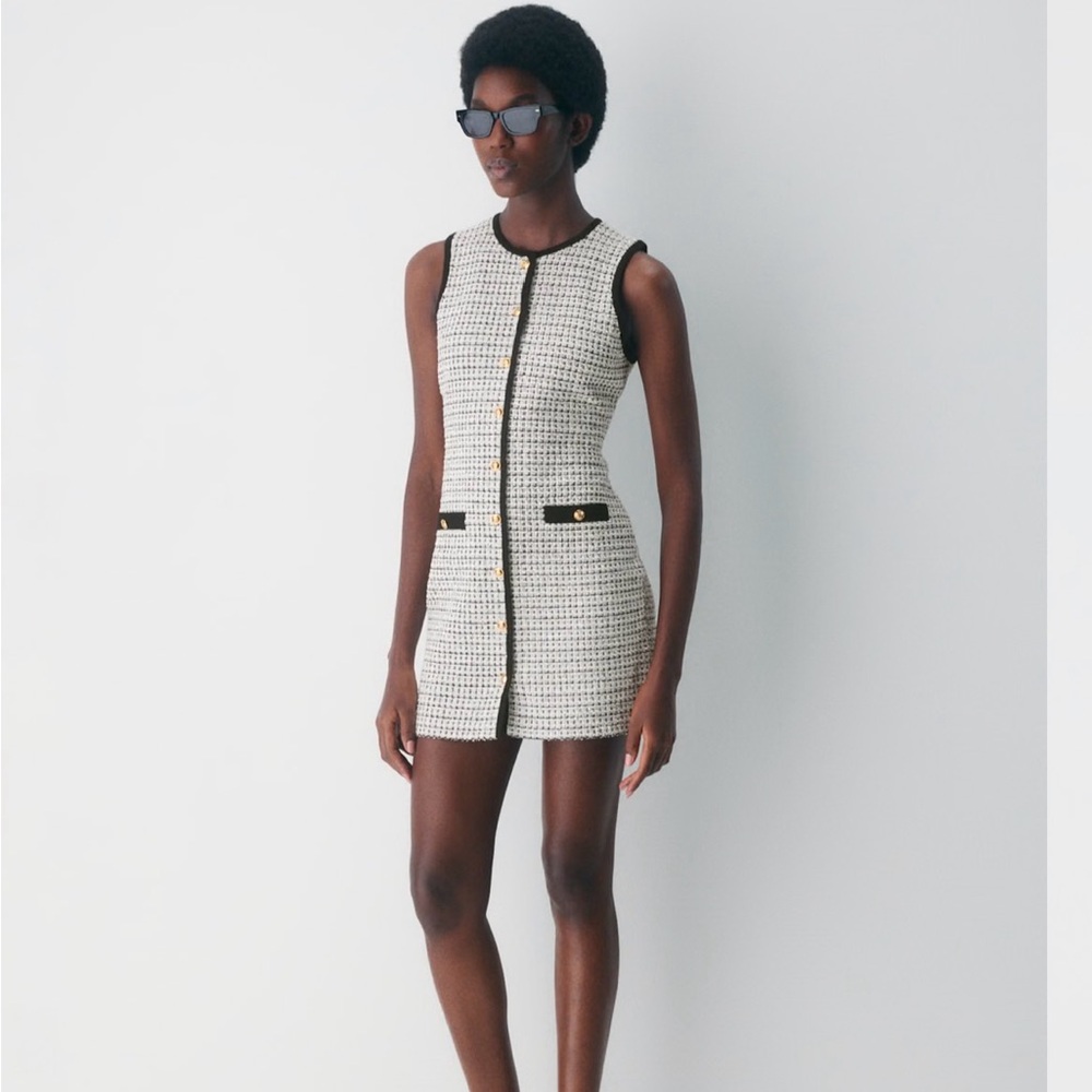 Babaton Tweed draper dress
